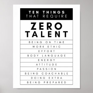Poster Dez Coisas Que Requerem Um Talento Zero
