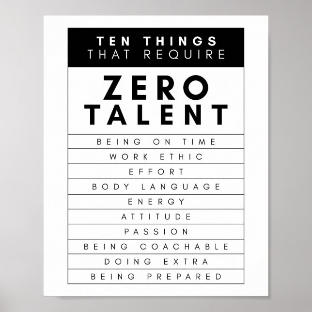 Poster Dez Coisas Que Requerem Um Talento Zero (Frente)