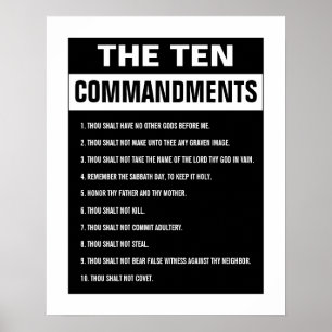 Poster Dez Mandamentos Bíblia Verso Religioso Cristão