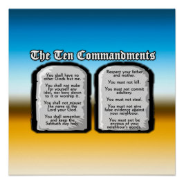 Póster Dez Mandamentos da Santa Bíblia, Lei de Deus