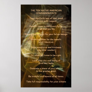 Poster Dez mandamentos do nativo americano
