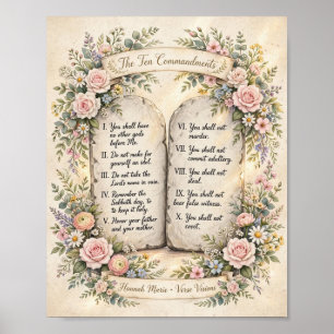 Poster Dez Mandamentos Florais
