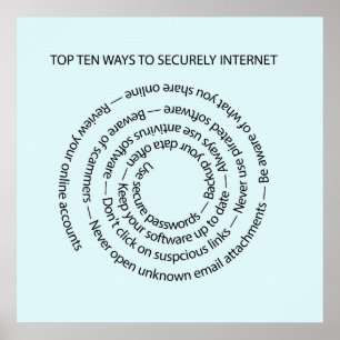 Póster Dez maneiras mais seguras de usar a Internet