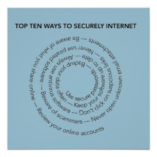 Póster Dez maneiras mais seguras de usar a Internet