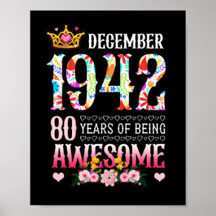 Poster Dezembro de 1942 80 Birthday, 80 anos
