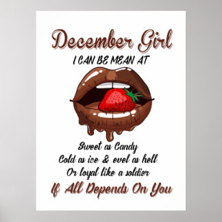 Poster Dezembro Garota Que Posso Ser Maldita Em Doce Como