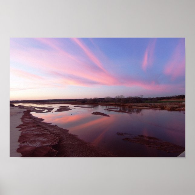 Póster Dezembro Sunset, Cimarron River, Oklahoma (Frente)