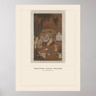 Poster Dezoito Eruditos - Anônimo, Dinastia Ming