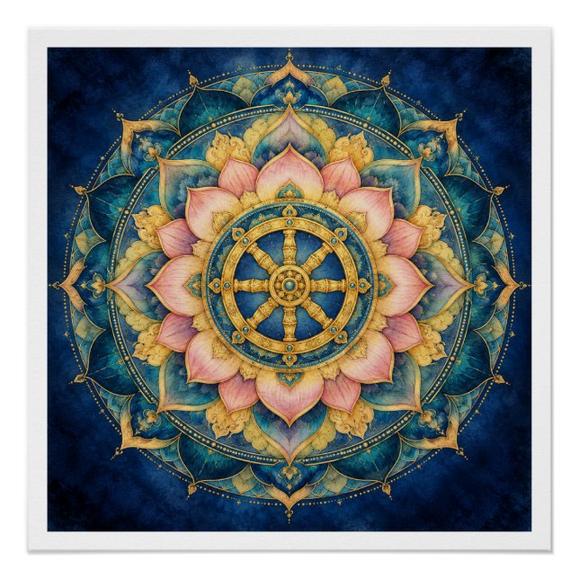 Póster Dhamar Mandala do Lótus (Frente)
