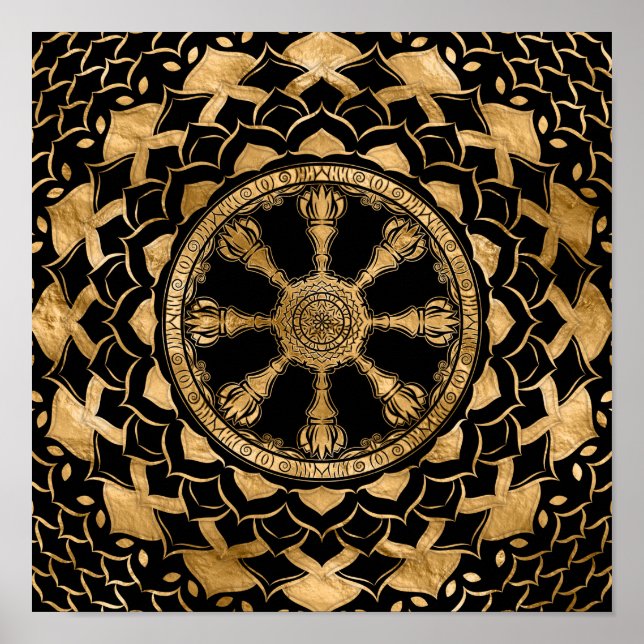Poster Dharma Wheel - Dharmachakra (Frente)