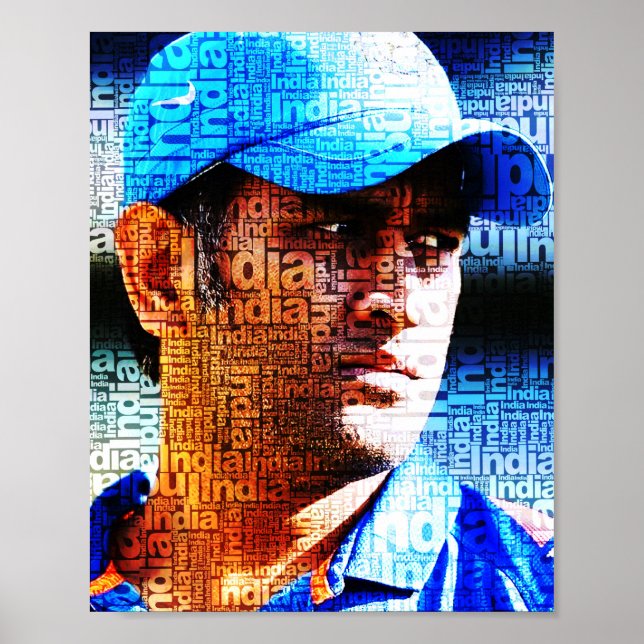 Poster Dhoni Typoografia (Frente)
