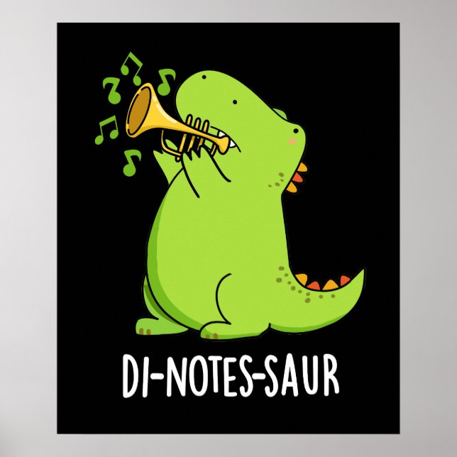 Poster Di-notes-saur Piada de Dinossauro Engraçado Fundo  (Frente)