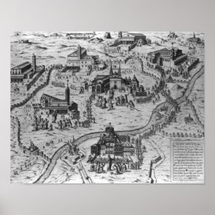 Póster Di Roma de Le Sette Chiesa, 1575