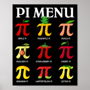 Poster Dia 314 cardápio torta de fruta engraçada cardápio