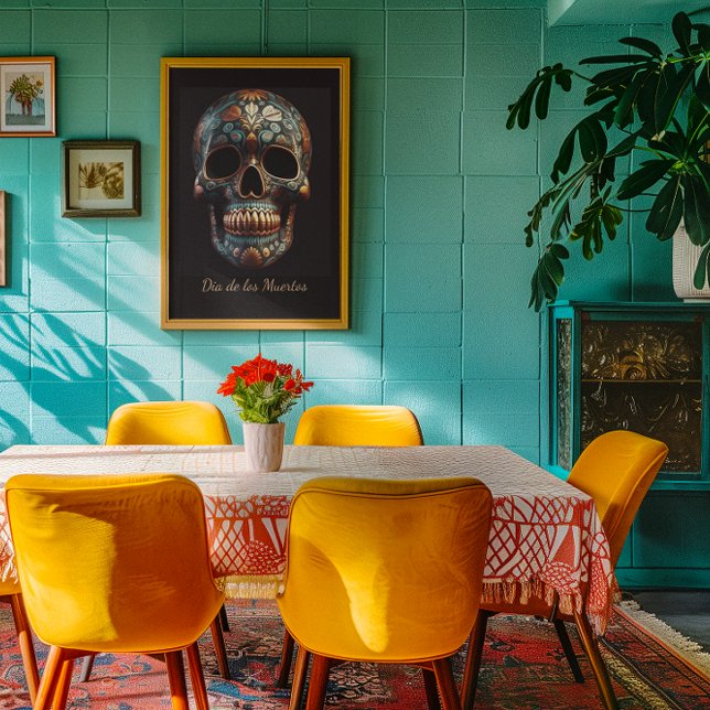 Póster Dia 3D do crânio morto, personalizado (Criador carregado)