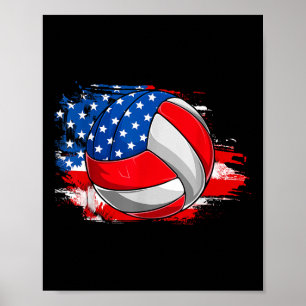 Poster Dia 4 da Independência da Bandeira de Voleibol Ame