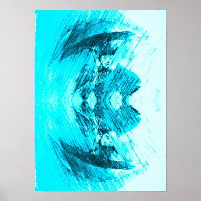 Poster Dia chuvoso em azul (Frente)