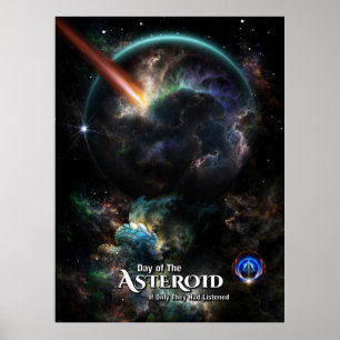 Poster Dia Da Arte Fractal Do Asteroide SciFi