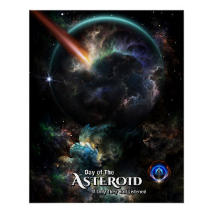 Póster Dia Da Arte Fractal Do Asteroide SciFi