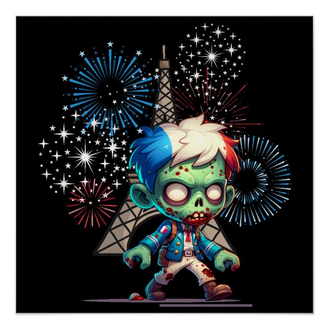Póster Dia da Bastilha Zombie (Frente)