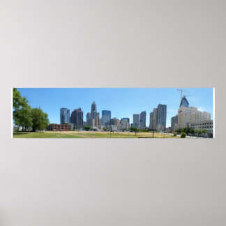 Póster Dia da Charlotte Skyline - cheio em 30,5 x 7,5
