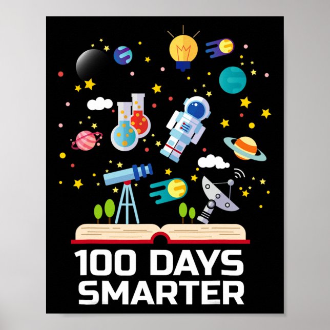 Poster Dia Da Escola 100 Dias Mais Inteligentes Espaço De (Frente)