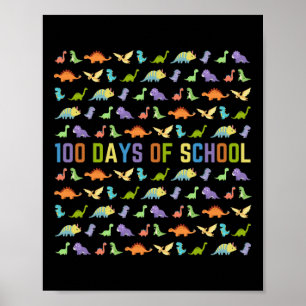 Poster Dia Da Escola - Dinossauros - 100 Dias Fáceis Da E