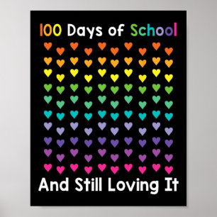 Poster Dia Da Escola E Ainda Amo-Lo 100 Ouvidos Arco-Íris