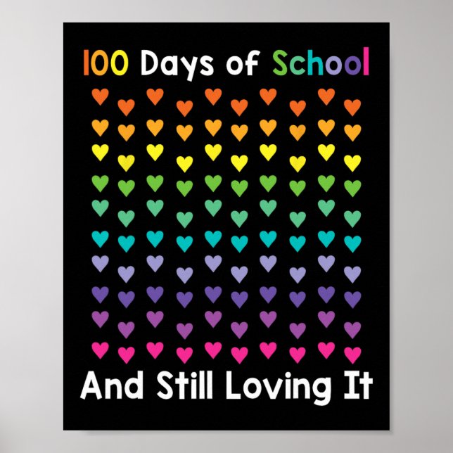 Poster Dia Da Escola E Ainda Amo-Lo 100 Ouvidos Arco-Íris (Frente)