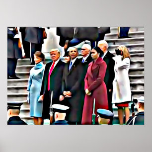 Póster Dia da Inauguração Presidente Obama & Donald Trump