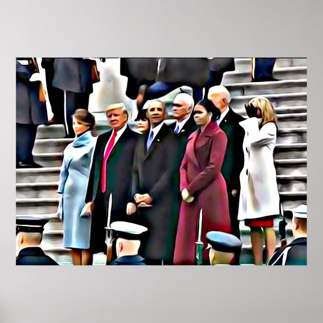Póster Dia da Inauguração Presidente Obama & Donald Trump (Frente)