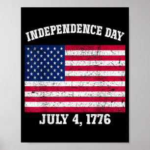 Poster Dia da Independência 4 de julho de 1776 Bandeira A