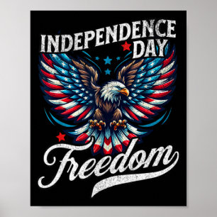 Poster dia da independência águia patriótica estrelas &am