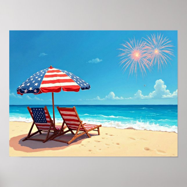 Poster Dia da Independência, Cadeiras de Praia, (Frente)