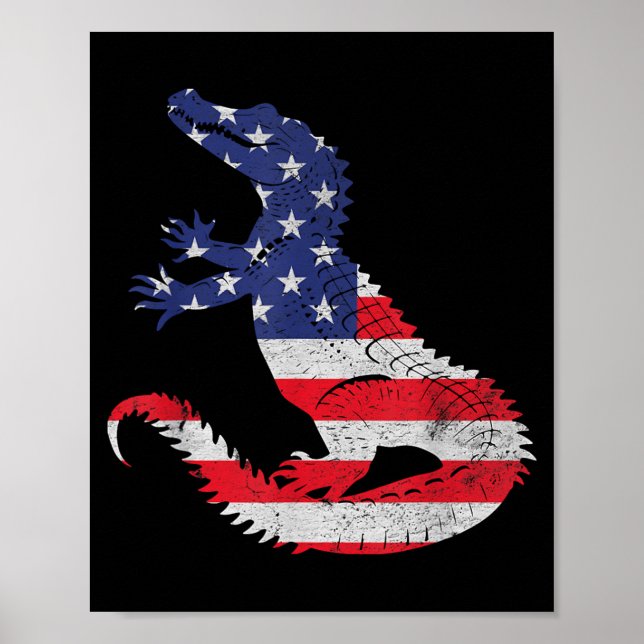 Poster Dia da Independência do Crocodilo Bandeira Patriót (Frente)