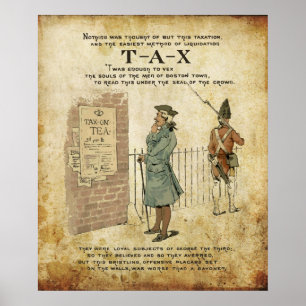 Póster Dia da Independência do tea party de Boston