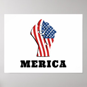 Poster Dia da Independência Feche Fist EUA Bandeira 4 de 