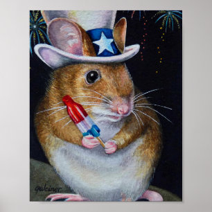 Poster Dia da Independência Mouse n.º 2 Arte por Aquare