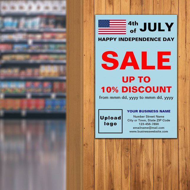 Poster Dia da Independência Venda comerciais Light Blue P (Criador carregado)