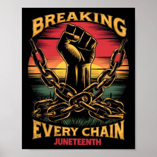 Poster Dia da Liberdade Negra Décima Junta Quebrando Cada (Frente)