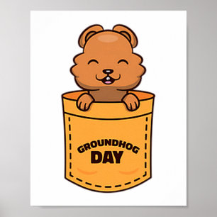 Poster Dia da Marmota 2023 Bolsa Meme Engraçado Amante de