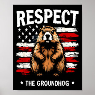 Poster Dia da Marmota Engraçado, Respeite a Marmota EUA V