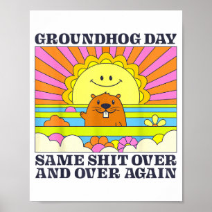 Poster Dia da Marmota Homens Mulheres Amantes de Animais