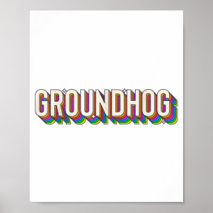Poster Dia da Marmota Homens Mulheres Retro Vintage 60s 7