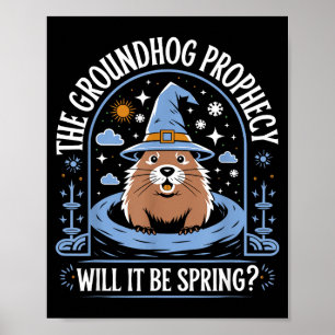 Poster Dia da Marmota Piadas Meteorologia Sarcasmo Engraç