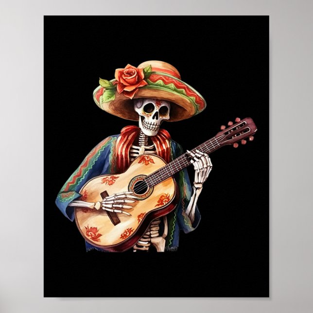 Poster Dia da Morta Lady Sugar Skull Dia De Los Muerto (Frente)