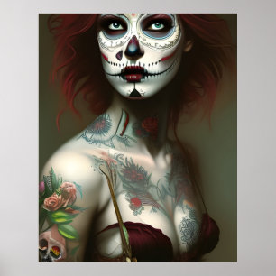 Poster Dia da Mulher Morta com Tatuagens