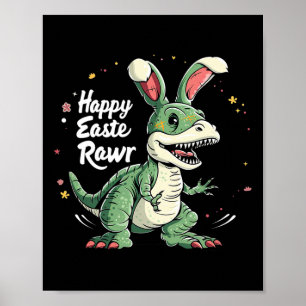 Poster Dia da páscoa Dinossauro Engraçado Feliz Eastrawaw