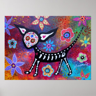 Poster Dia da pintura inoperante do cão de estimação d