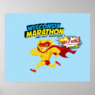 Poster Dia da raça de maratona de Wisconsin
